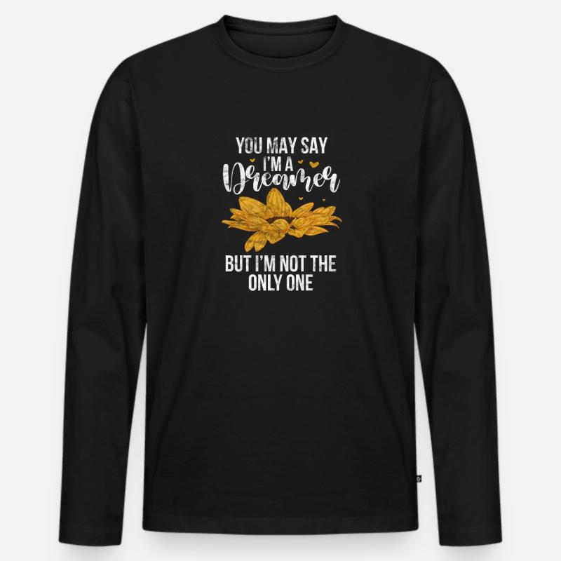 Hippie - Männer Premium Bio Langarmshirt - Schwarz