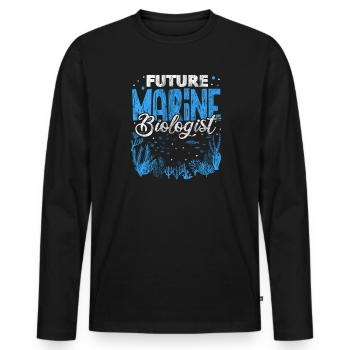 Biologie marine Biologiste marin Biolgie Gift - T-shirt manches longues Premium bio Homme - noir - Devant - Nico (187cm)