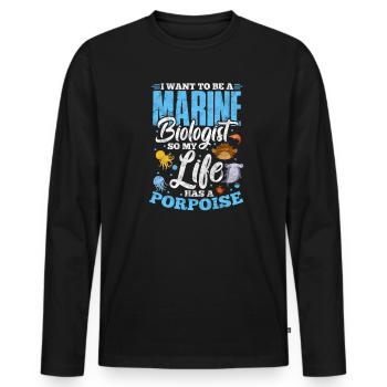 Biologie marine Biologiste marin Biolgie Gift - T-shirt manches longues Premium bio Homme - noir - Devant - Nico (187cm)