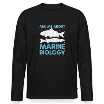 Biologie marine Biologiste marin Biolgie Gift - T-shirt manches longues Premium bio Homme - noir - Devant - Nico (187cm)