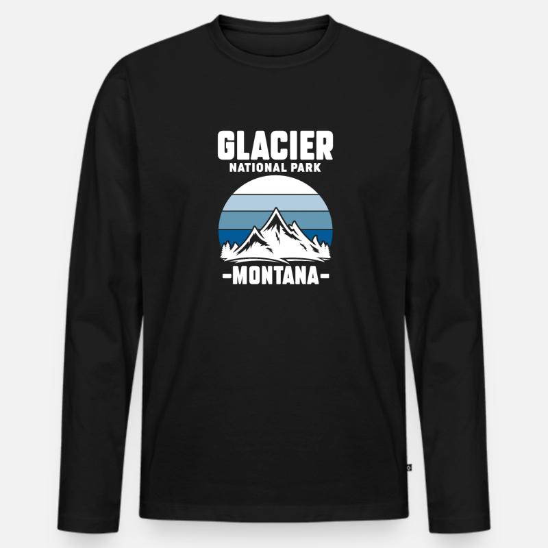 Montana - Männer Premium Bio Langarmshirt - Schwarz