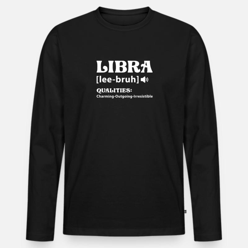 Waage - Männer Premium Bio Langarmshirt - Schwarz
