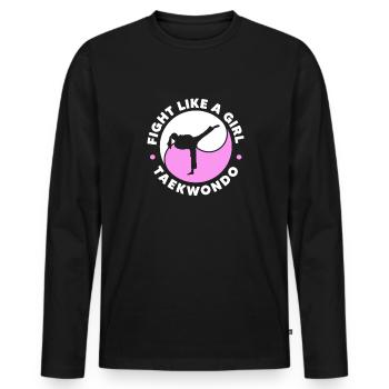 Taekwondo Fille Tae Kwon Do Cadeau d’Arts Martiaux - T-shirt manches longues Premium bio Homme - noir - Devant - Nico (187cm)