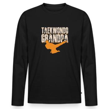 Taekwondo Opa Tae Kwon Do Kampfsport Geschenk - Männer Premium Bio Langarmshirt - Schwarz - Vorne - Nico (187cm)