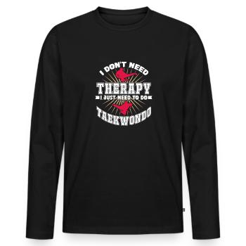 Taekwondo Tae Kwon Do Martial Arts Gift - Men's Premium Organic Long Sleeve Shirt - black - Front - Nico (187cm)