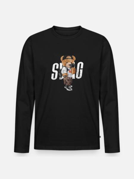 Teddy bear - Men's Premium Organic Long Sleeve Shirt - black