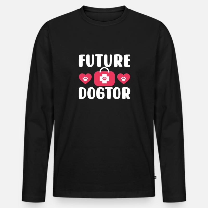 Tierarzt - Männer Premium Bio Langarmshirt - Schwarz