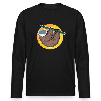 VR Virtual Reality - Männer Premium Bio Langarmshirt - Schwarz - Vorne - Nico (187cm)