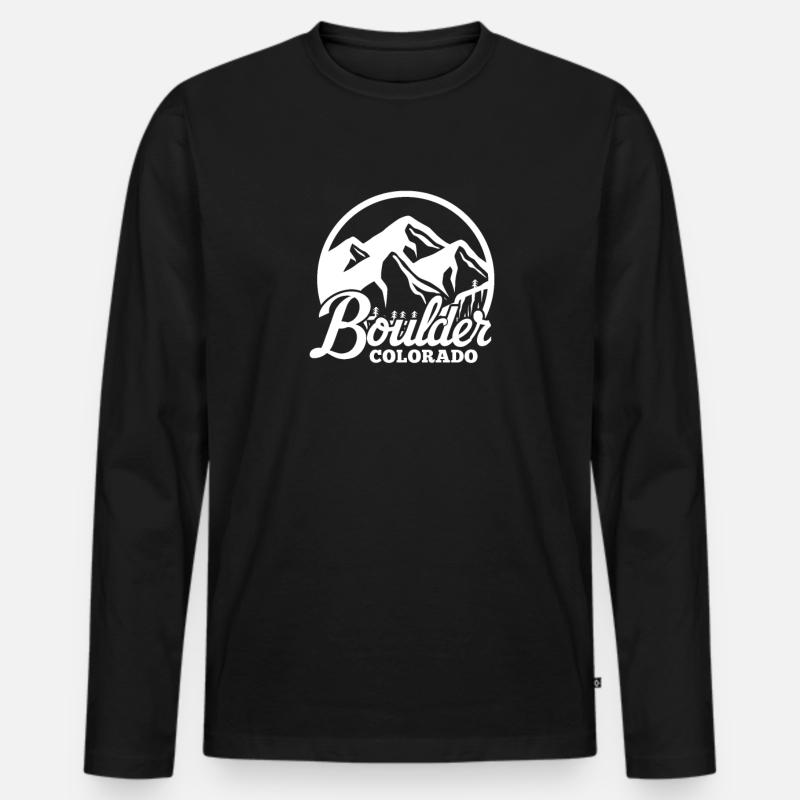 Boulder - Männer Premium Bio Langarmshirt - Schwarz