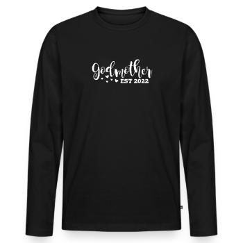 Marraine - T-shirt manches longues Premium bio Homme - noir - Devant - Nico (187cm)