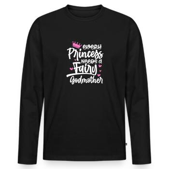 Marraine - T-shirt manches longues Premium bio Homme - noir - Devant - Nico (187cm)