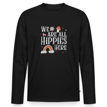 Hippie - T-shirt manches longues Premium bio Homme - noir - Devant - Nico (187cm)