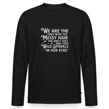 Hippie - T-shirt manches longues Premium bio Homme - noir - Devant - Nico (187cm)