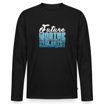 Meeresbiologie Meer Meeresbiologe Biolgie Geschenk - Männer Premium Bio Langarmshirt - Schwarz - Vorne - Nico (187cm)