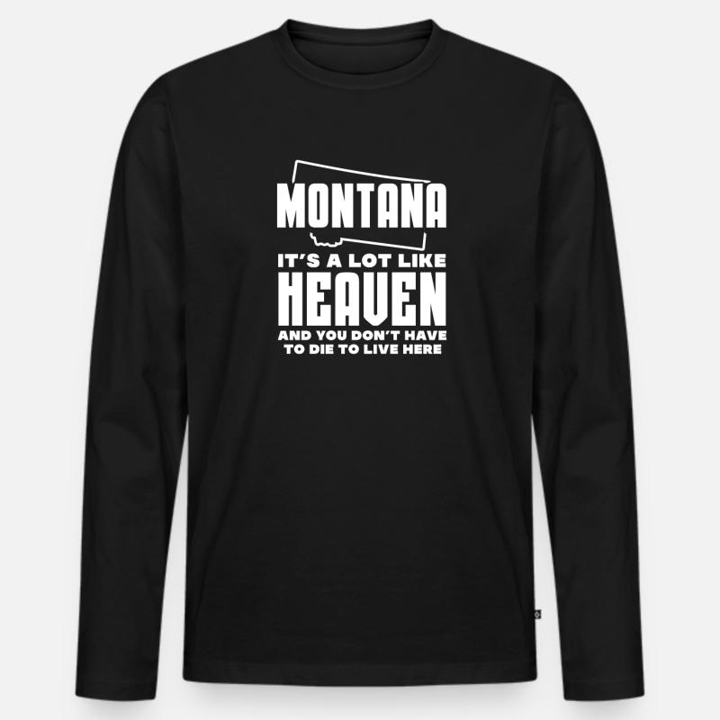 Montana - Männer Premium Bio Langarmshirt - Schwarz