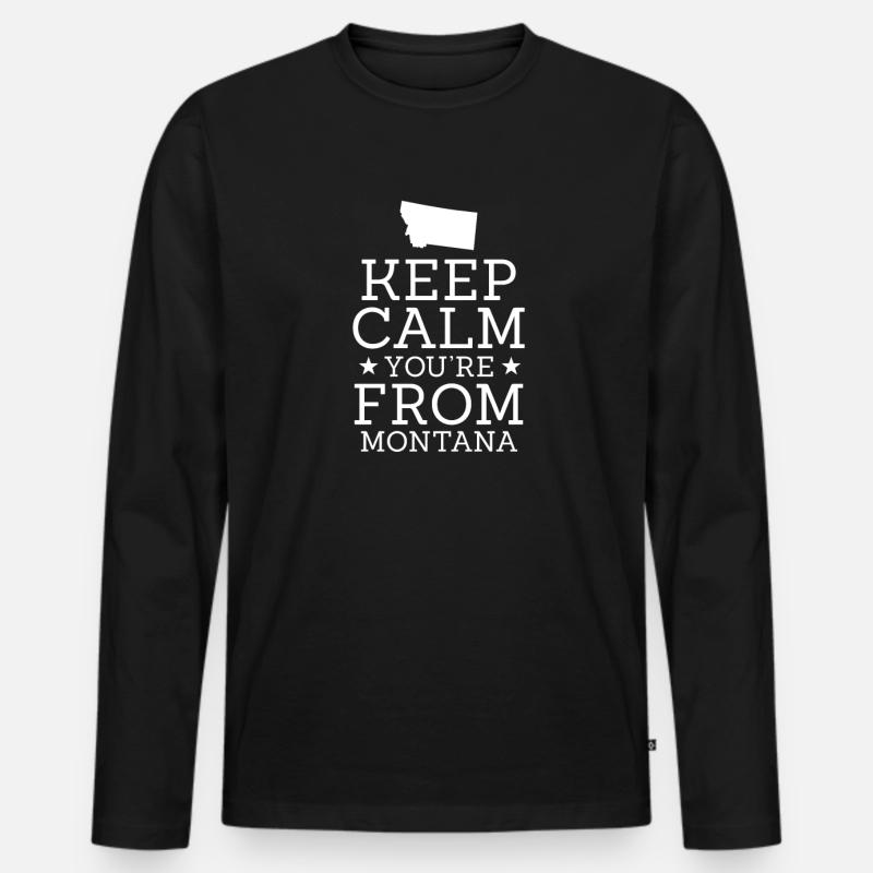 Montana - Männer Premium Bio Langarmshirt - Schwarz