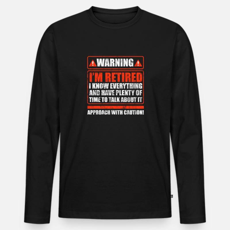 Ruhestand - Männer Premium Bio Langarmshirt - Schwarz