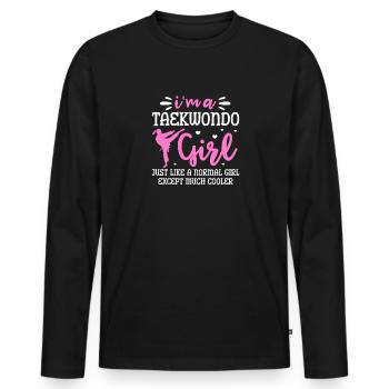 Taekwondo Fille Tae Kwon Do Cadeau d’Arts Martiaux - T-shirt manches longues Premium bio Homme - noir - Devant - Nico (187cm)