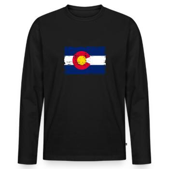 Colorado - T-shirt manches longues Premium bio Homme - noir - Devant - Nico (187cm)