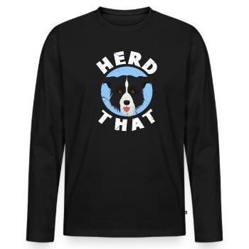 Border Collie Dog Dog Herding Dog Gift - Men's Premium Organic Long Sleeve Shirt - black - Front - Nico (187cm)