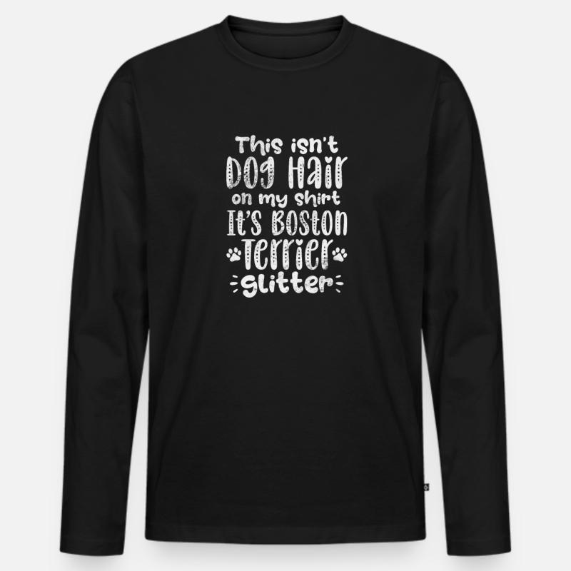 Boston Terrier - Männer Premium Bio Langarmshirt - Schwarz