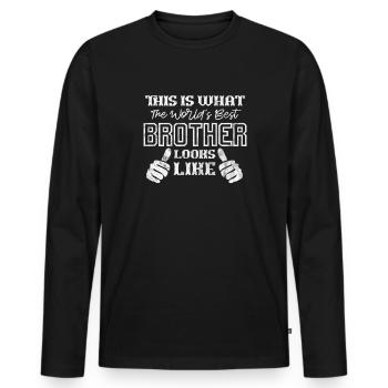 Brother - Men's Premium Organic Long Sleeve Shirt - black - Front - Nico (187cm)