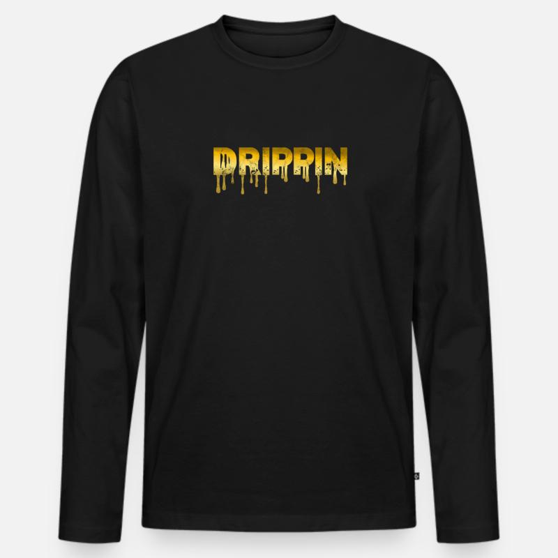 Hip Hop - Männer Premium Bio Langarmshirt - Schwarz