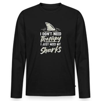 Meeresbiologie Meer Meeresbiologe Biolgie Geschenk - Männer Premium Bio Langarmshirt - Schwarz - Vorne - Nico (187cm)