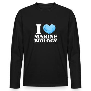 Biologie marine - T-shirt manches longues Premium bio Homme - noir - Devant - Nico (187cm)