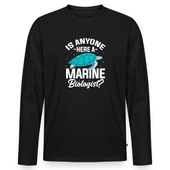 Meeresbiologie - Männer Premium Bio Langarmshirt - Schwarz - Vorne - Nico (187cm)