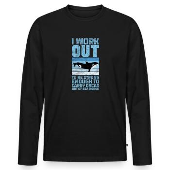 Meeresbiologie Meer Meeresbiologe Biolgie Geschenk - Männer Premium Bio Langarmshirt - Schwarz - Vorne - Nico (187cm)