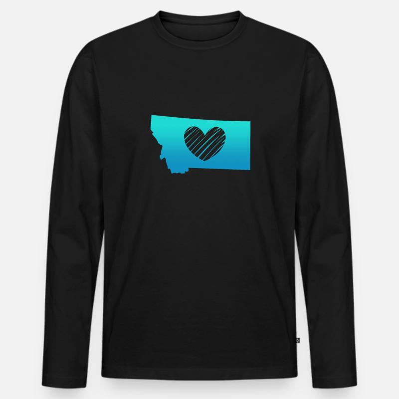 Montana - T-shirt manches longues Premium bio Homme - noir