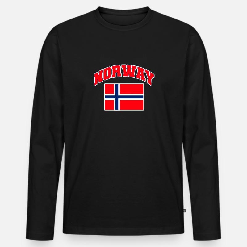 Norwegen - Männer Premium Bio Langarmshirt - Schwarz