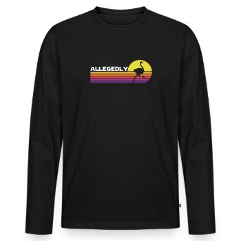 Ostrich - Men's Premium Organic Long Sleeve Shirt - black - Front - Nico (187cm)
