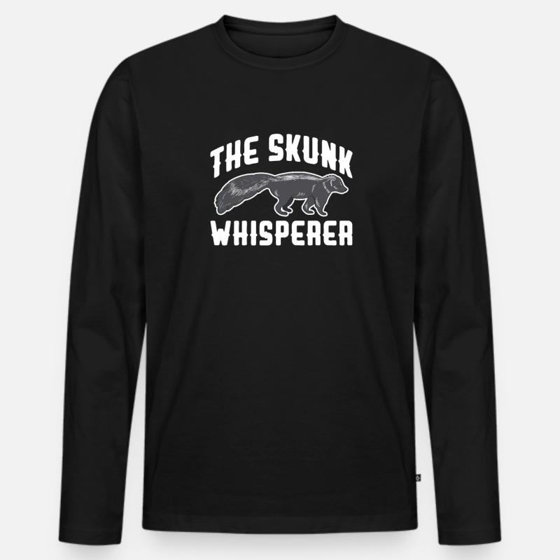 Stinktier - Männer Premium Bio Langarmshirt - Schwarz