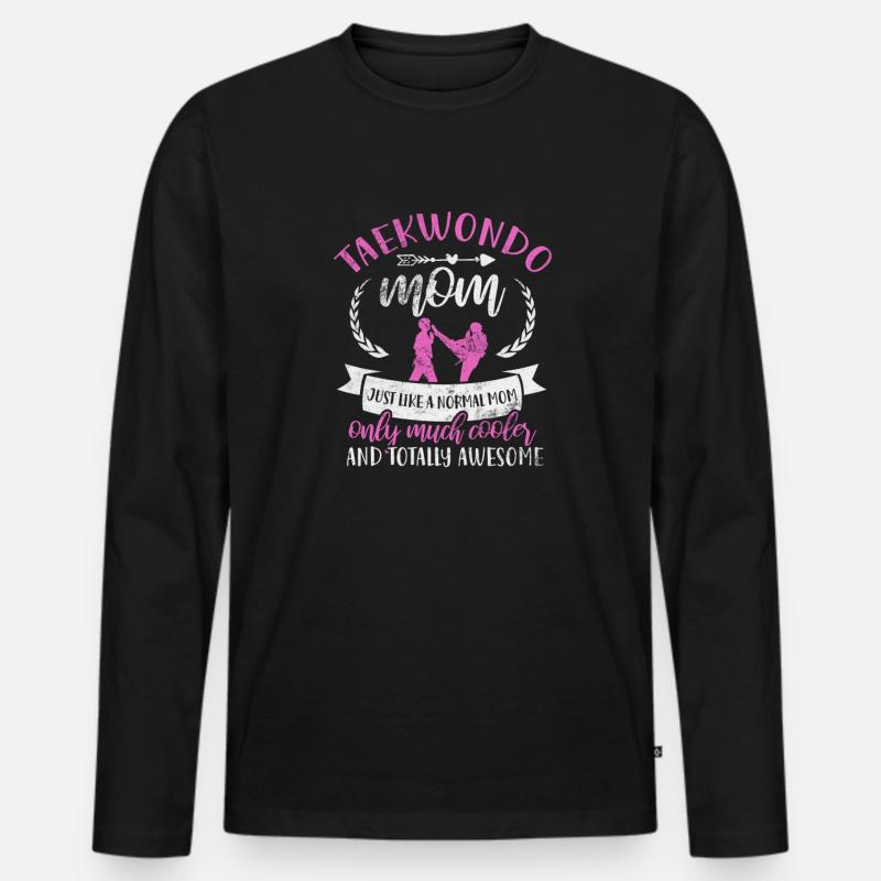 Taekwondo Mutter - Männer Premium Bio Langarmshirt - Schwarz