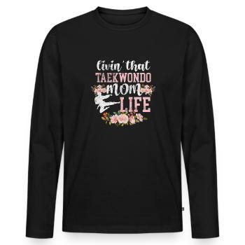 Taekwondo Mutter - Männer Premium Bio Langarmshirt - Schwarz - Vorne - Nico (187cm)