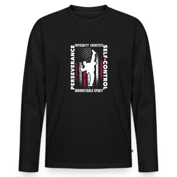 Taekwondo Tae Kwon Do Martial Arts Gift - Men's Premium Organic Long Sleeve Shirt - black - Front - Nico (187cm)