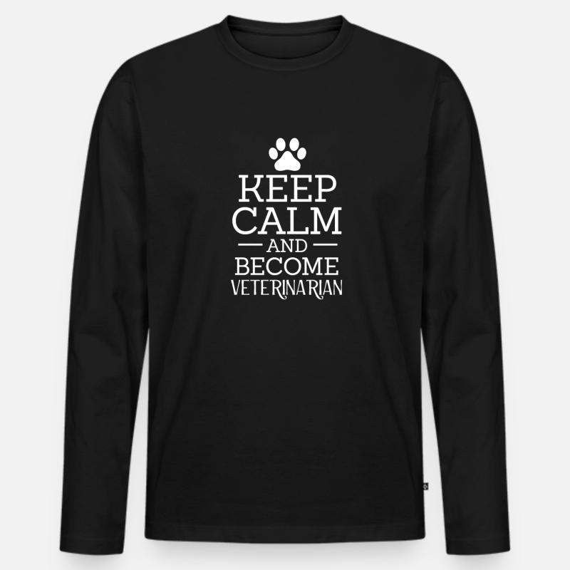 Tierarzt - Männer Premium Bio Langarmshirt - Schwarz