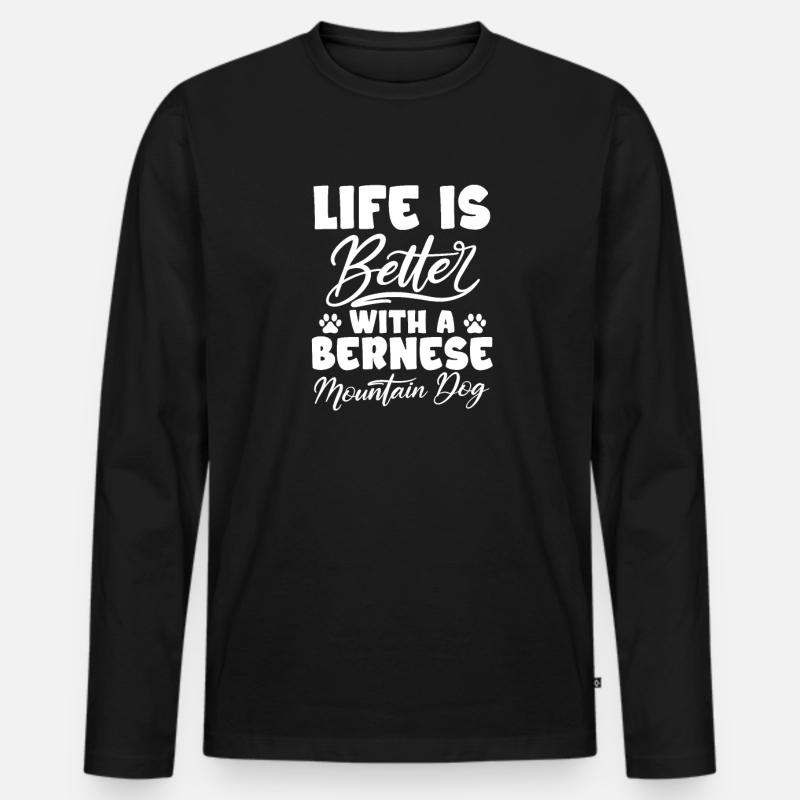Berner Sennenhund - Männer Premium Bio Langarmshirt - Schwarz