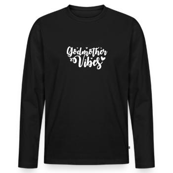 Marraine - T-shirt manches longues Premium bio Homme - noir - Devant - Nico (187cm)