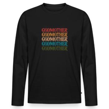 Marraine - T-shirt manches longues Premium bio Homme - noir - Devant - Nico (187cm)