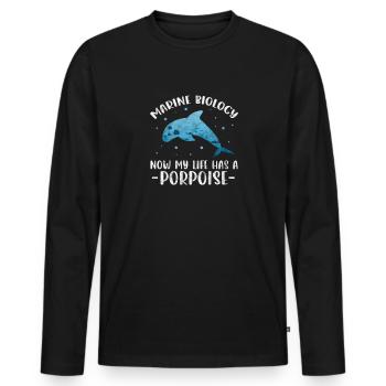 Meeresbiologie Meer Meeresbiologe Biolgie Geschenk - Männer Premium Bio Langarmshirt - Schwarz - Vorne - Nico (187cm)