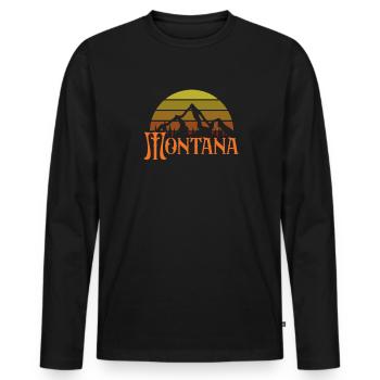 Montana - Men's Premium Organic Long Sleeve Shirt - black - Front - Nico (187cm)