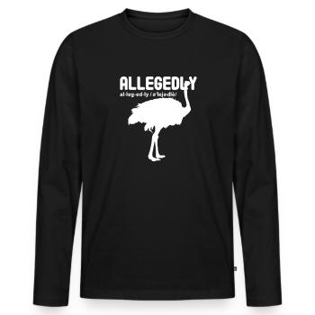 Ostrich - Men's Premium Organic Long Sleeve Shirt - black - Front - Nico (187cm)