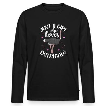 Ostrich - Men's Premium Organic Long Sleeve Shirt - black - Front - Nico (187cm)