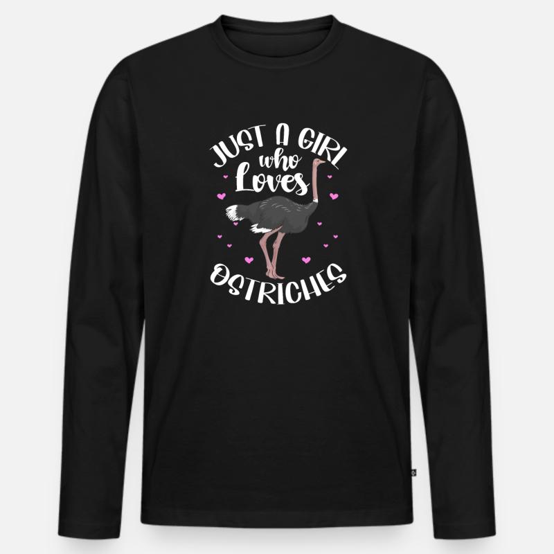 Strauß - Männer Premium Bio Langarmshirt - Schwarz