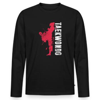 Taekwondo - T-shirt manches longues Premium bio Homme - noir - Devant - Nico (187cm)
