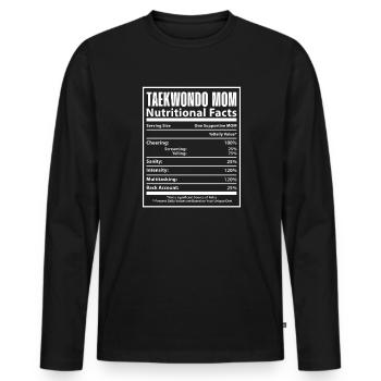 Taekwondo Mère Tae Kwon Do Cadeau d’arts martiaux - T-shirt manches longues Premium bio Homme - noir - Devant - Nico (187cm)