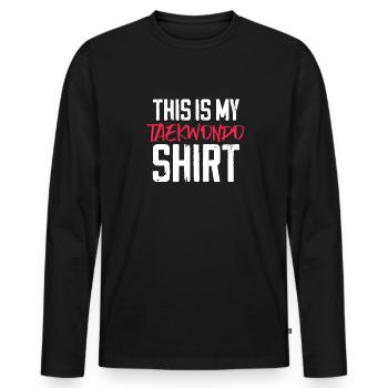 Taekwondo Tae Kwon Do Cadeau d’arts martiaux - T-shirt manches longues Premium bio Homme - noir - Devant - Nico (187cm)